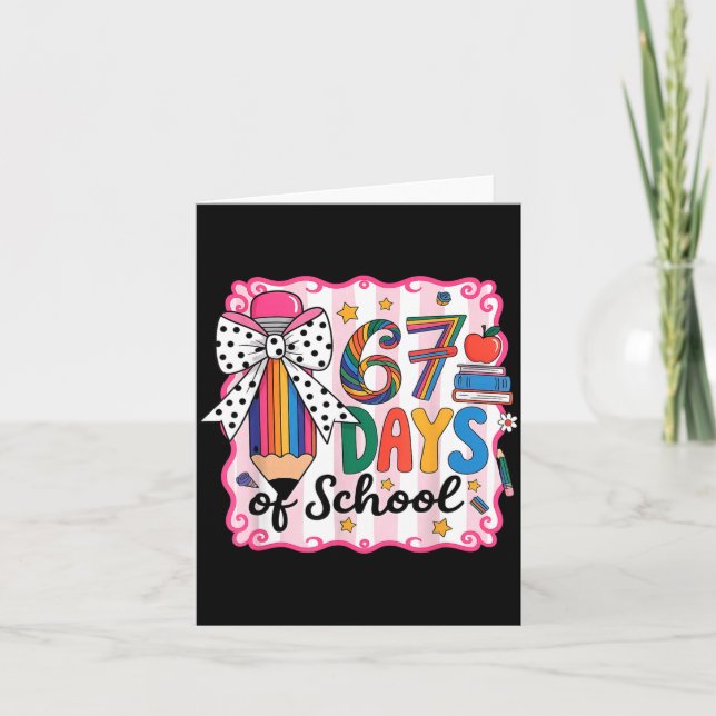 67th Day Of School 67 Six Seven Math Teacher  Card (Front)