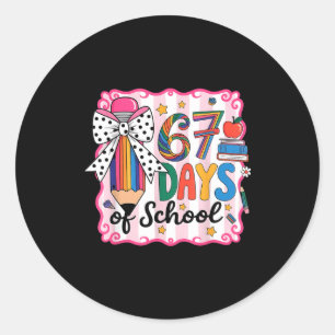 67th Day Of School 67 Six Seven Math Teacher  Classic Round Sticker