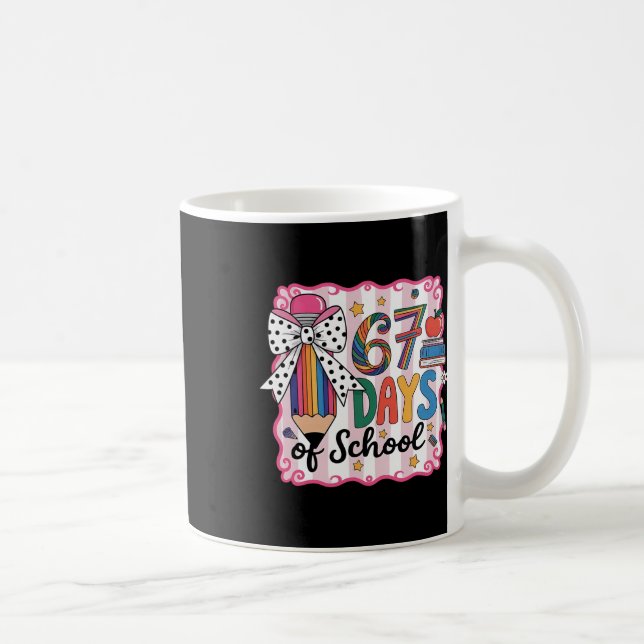 67th Day Of School 67 Six Seven Math Teacher  Coffee Mug (Right)