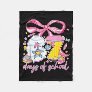 67th Day Of School 67 Six Seven Math Teacher Kids Fleece Blanket