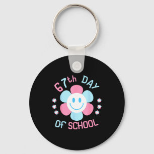 67th Day Of School Funny 100th Of School Students Key Ring