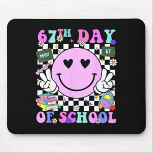 67th Day Of School Funny 6 7 Teachers Students Mem Mouse Pad