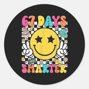 67th Day Of School Shirt 67 Days Smarter Teacher B Classic Round Sticker