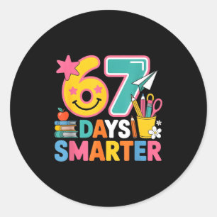 67th Day Of School Shirt 67 Days Smarter Teacher B Classic Round Sticker