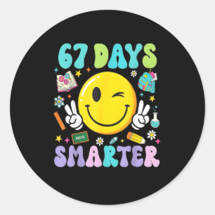 67th Day Of School Shirt 67 Days Smarter Teacher B Classic Round Sticker