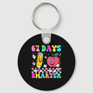 67th Day Of School Shirt 67 Days Smarter Teacher B Key Ring
