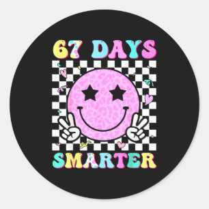 67th Day Of School Shirt 67 Days Smarter Teacher G Classic Round Sticker