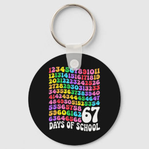 67th Day Of School Teacher 67 Days Math Numbers Key Ring
