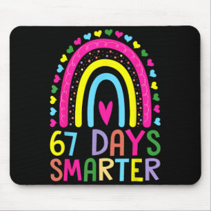 67th Day Of School Teacher 67 Days Smarter Rainbow Mouse Pad