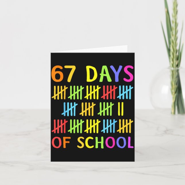 67th Day Of School Teacher Kids 67 Math Numbers 10 Card (Front)