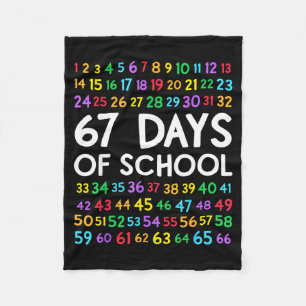 67th Day Of School Teacher Kids 67 Math Numbers 10 Fleece Blanket