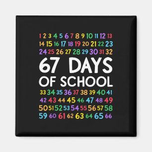 67th Day Of School Teacher Kids 67 Math Numbers 10 Magnet