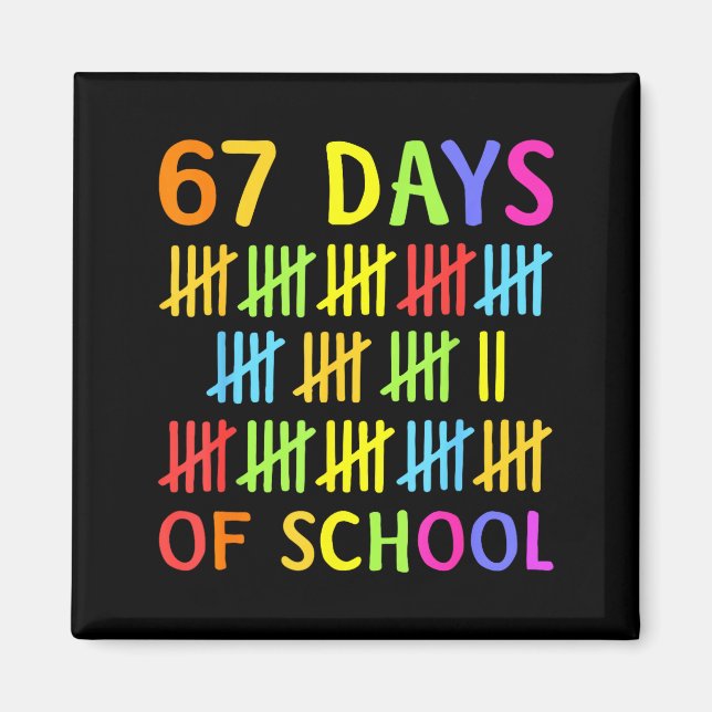 67th Day Of School Teacher Kids 67 Math Numbers 10 Magnet (Front)