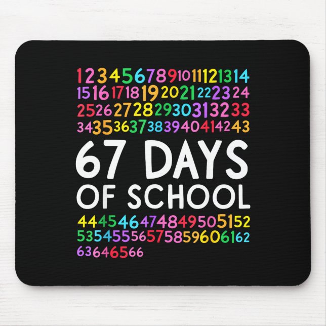 67th Day Of School Teacher Kids 67 Math Numbers 10 Mouse Pad (Front)