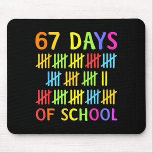 67th Day Of School Teacher Kids 67 Math Numbers 10 Mouse Pad