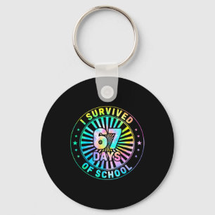 67th Day Of School Teacher Kids 67 Meme Teacher Bo Key Ring