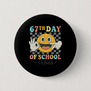 67th Day Of School Vibes 67 Meme Cute Smile Face 6 Cm Round Badge