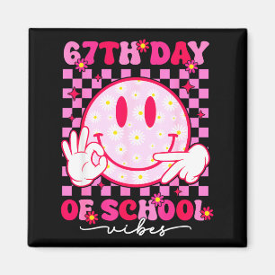 67th Day Of School Vibes 67 Meme Cute Smile Face T Magnet