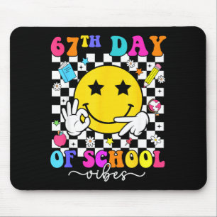 67th Day Of School Vibes 67 Meme Cute Smile Face T Mouse Pad