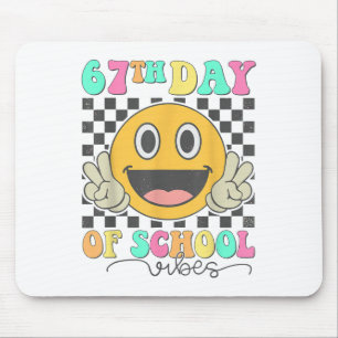 67th Day Of School Vibes Cute Smile Face 67 Meme T Mouse Pad