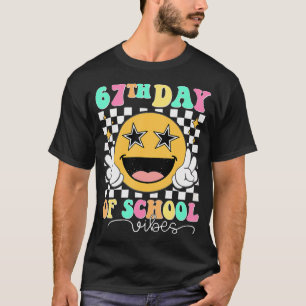 67Th Day Of School Vibes Cute Smile Face 67 Meme T T-Shirt