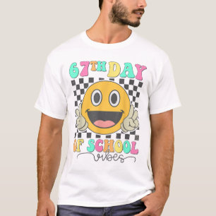 67th Day Of School Vibes Cute Smile Face 67 Meme T T-Shirt