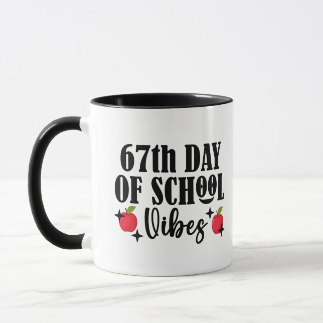 67th Day Of School Vibes Funny 6 7 Six Seven Meme Mug (Left)