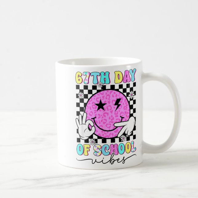 67th Day Of School Vibes Funny Six Seven 67 Meme  Coffee Mug (Right)