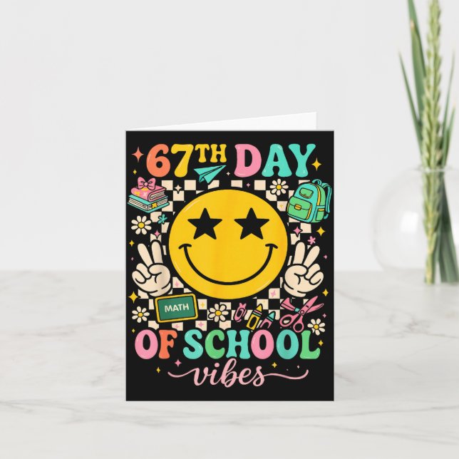 67th Day Of School Vibes Funny Six Seven 67 Meme S Card (Front)