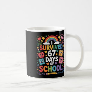 67th Day Rainbow Teacher I Survived 67 Days Of Sch Coffee Mug