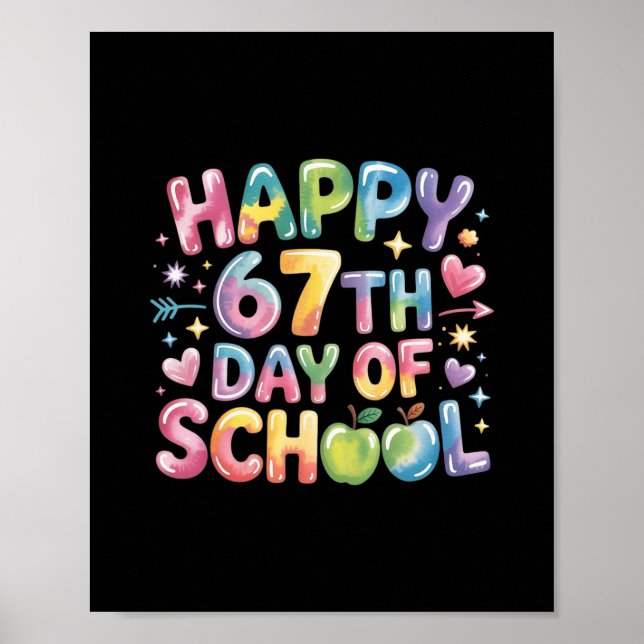 67th Days Of School Funny 67 Meme Teacher  Poster (Front)