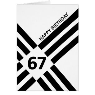 67th Diagonal Black Line Design Birthday