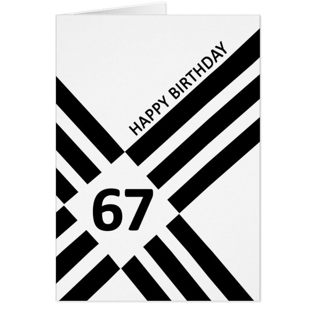 67th Diagonal Black Line Design Birthday (Front)