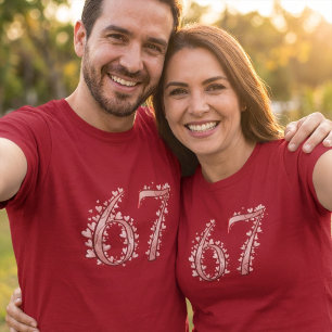 67th Romantic Heart Number Valentine's T-Shirt
