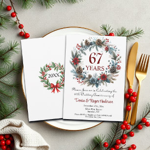 67th Wedding Anniversary Winter Invitation