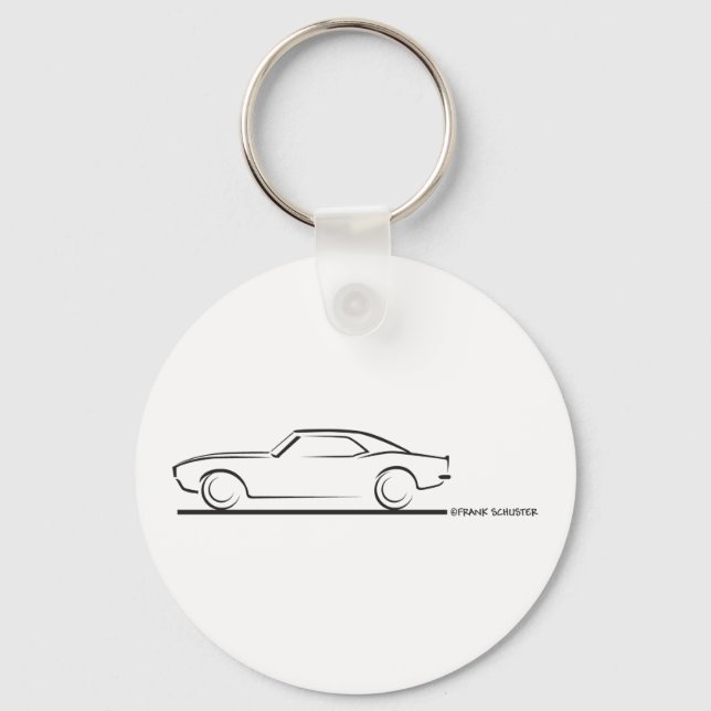 68 Camaro Hard Top BLK Key Ring (Front)