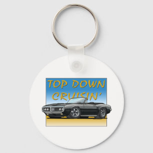 68 Firebird black convertible Key Ring