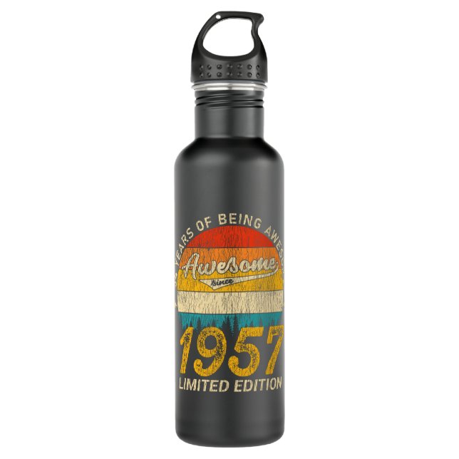68 Year Old 1957 Retro Awesome 68th Birthday Gift 710 Ml Water Bottle (Front)