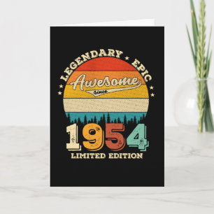 68 Year Old Awesome Since 1954 68th Birthday Gift Card