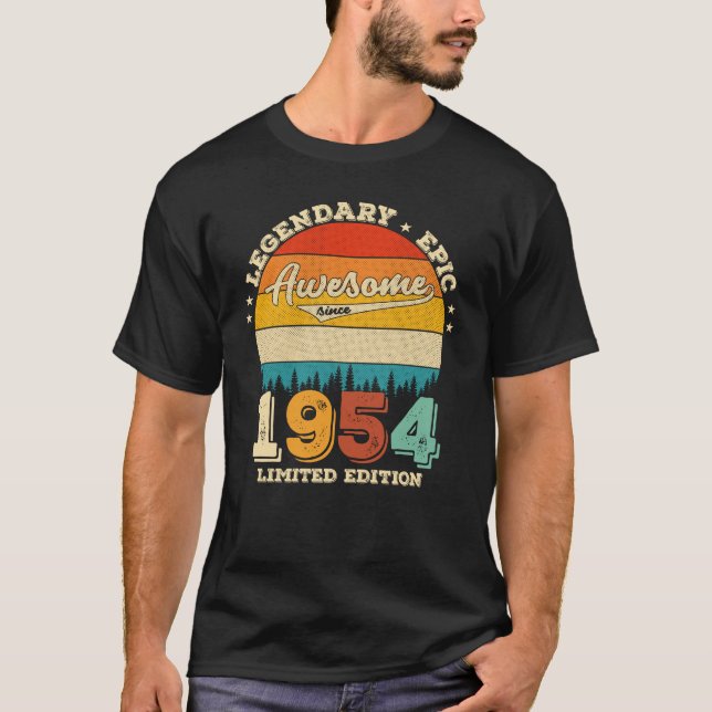 68 Year Old Awesome Since 1954 68th Birthday Gift T-Shirt (Front)