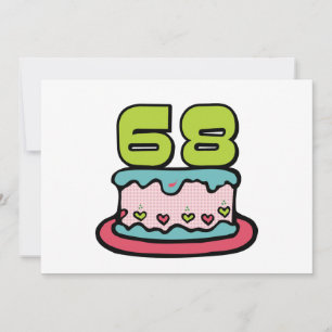 68 Year Old Birthday Cake Card