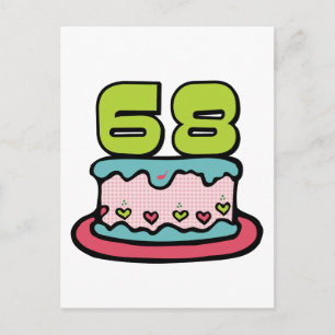 68 Year Old Birthday Cake Postcard