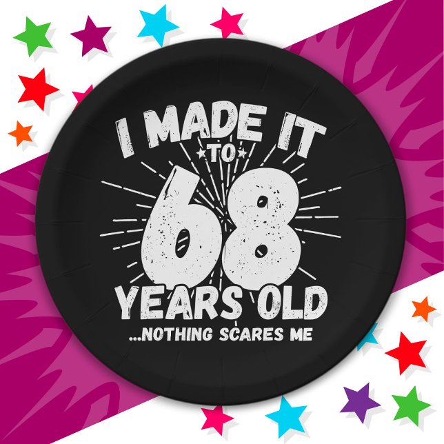 68 Year Old Sarcastic Meme Funny 68th Birthday Paper Plate (Creator Uploaded)
