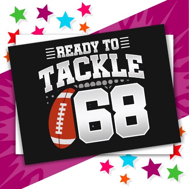 68 Year Old Tackle Football Party 68th Birthday Postcard (Creator Uploaded)
