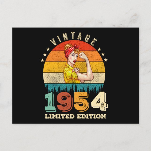 68 Year Old Women Bday 1954 Vintage 68th Birthday Postcard (Front)