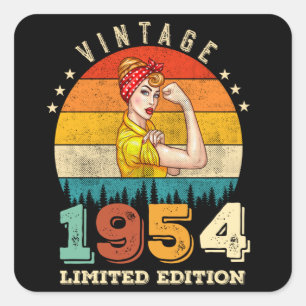 68 Year Old Women Bday 1954 Vintage 68th Birthday Square Sticker