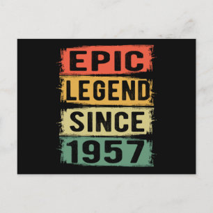 68 Years Old Bday 1957 Epic Legend 68th Birthday Postcard