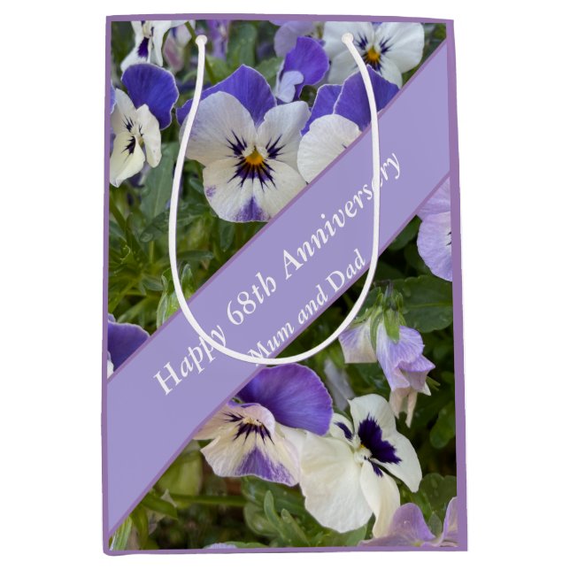 68th Anniversary Editable Medium Gift Bag (Front)