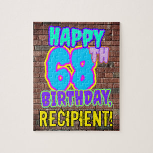 68th Birthday ~ Fun, Urban Graffiti Inspired Look Jigsaw Puzzle