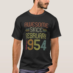 68Th Birthday Gifts Awesome Since February 1954 68 T-Shirt